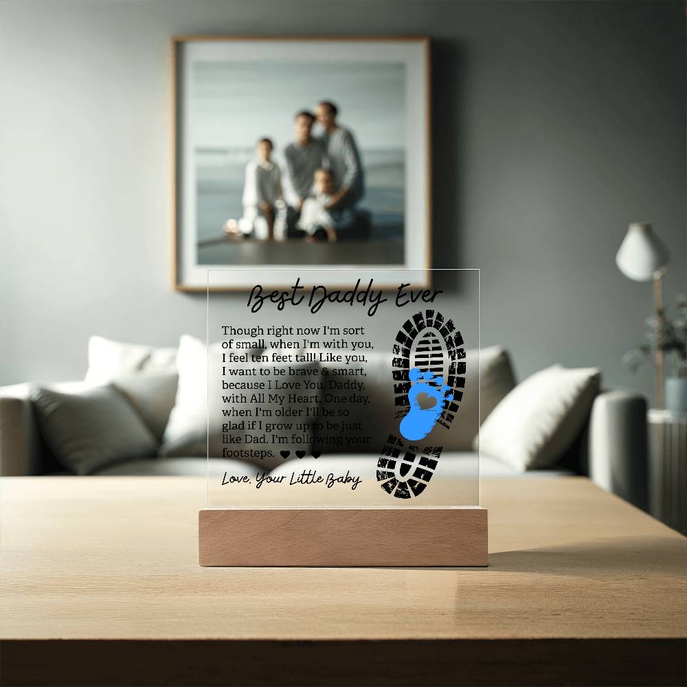 Personalized Acrylic Square Plaque - Unique Father's Day Keepsake - Best Gift for Dad