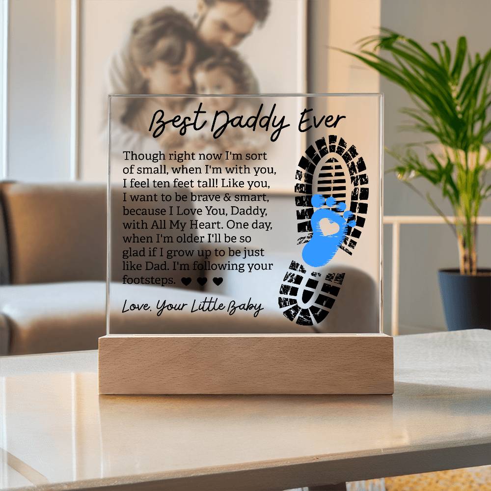 Personalized Acrylic Square Plaque - Unique Father's Day Keepsake - Best Gift for Dad