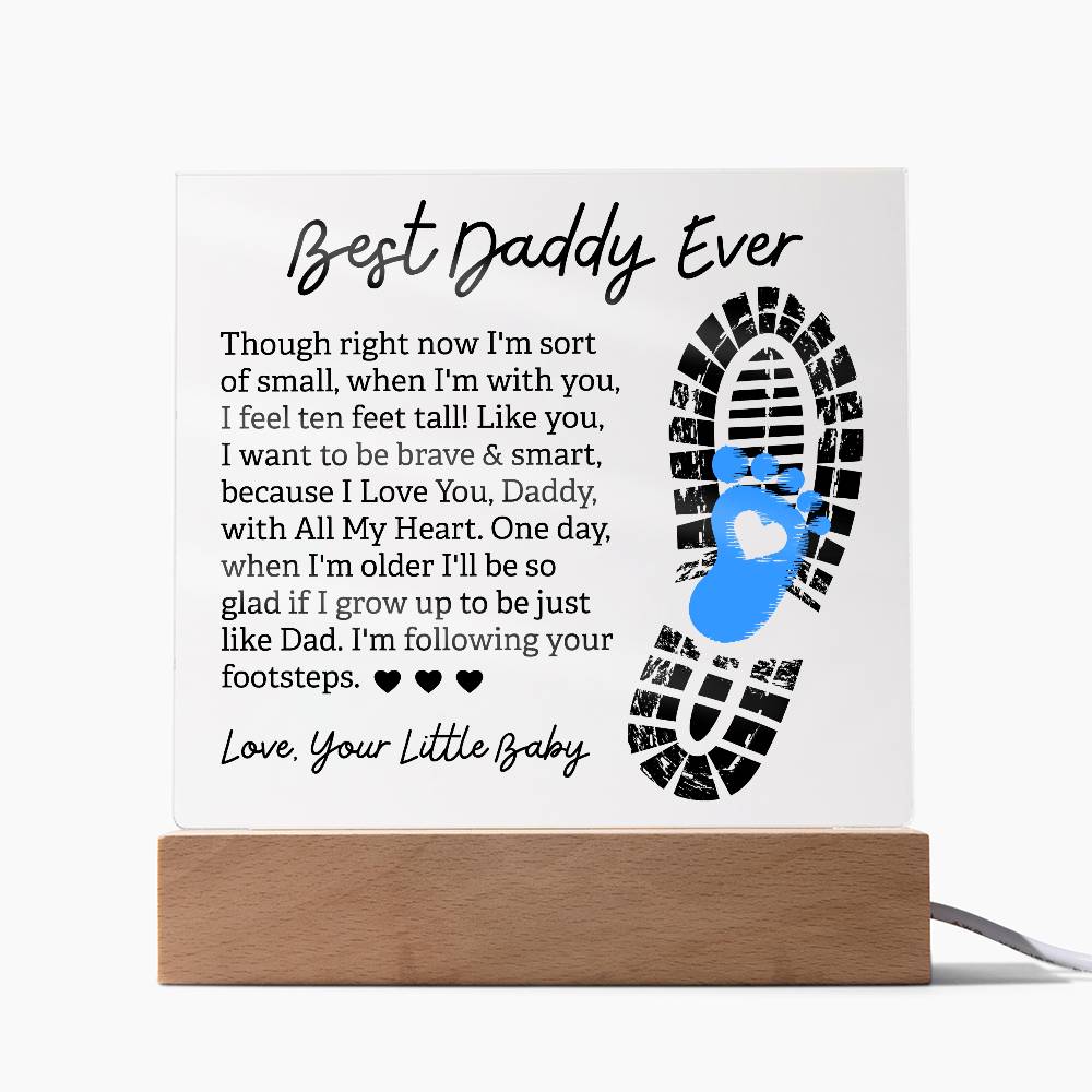 Personalized Acrylic Square Plaque - Unique Father's Day Keepsake - Best Gift for Dad