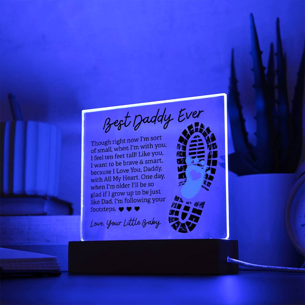 Personalized Acrylic Square Plaque - Unique Father's Day Keepsake - Best Gift for Dad