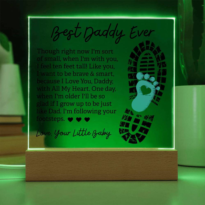 Personalized Acrylic Square Plaque - Unique Father's Day Keepsake - Best Gift for Dad