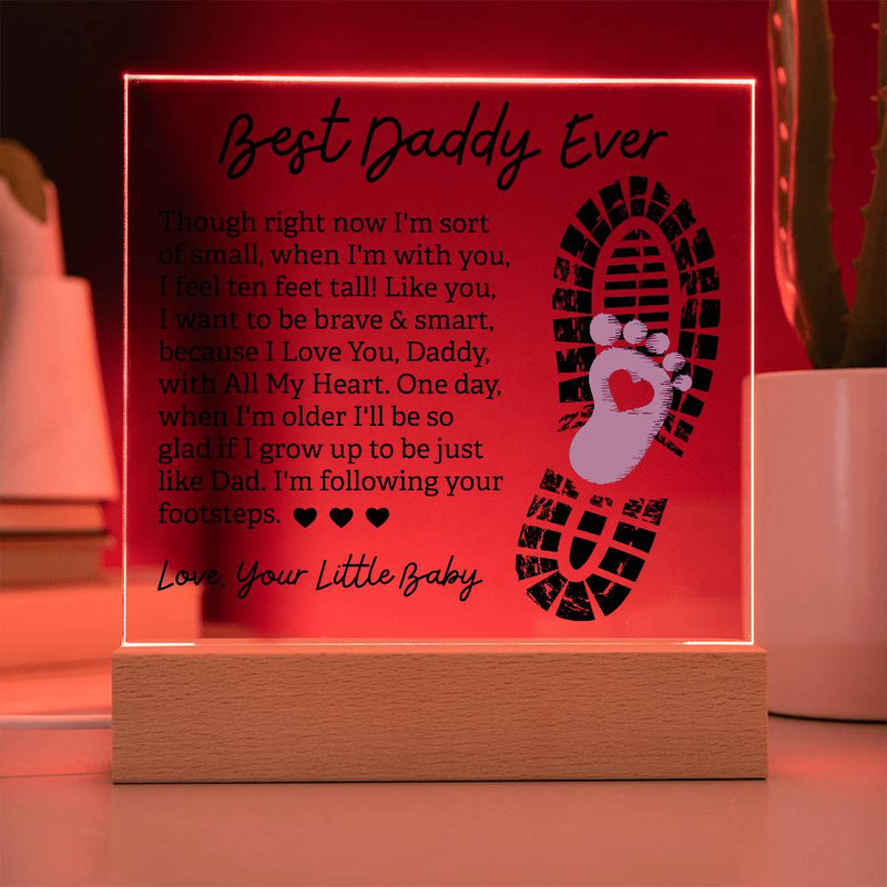 Personalized Acrylic Square Plaque - Unique Father's Day Keepsake - Best Gift for Dad