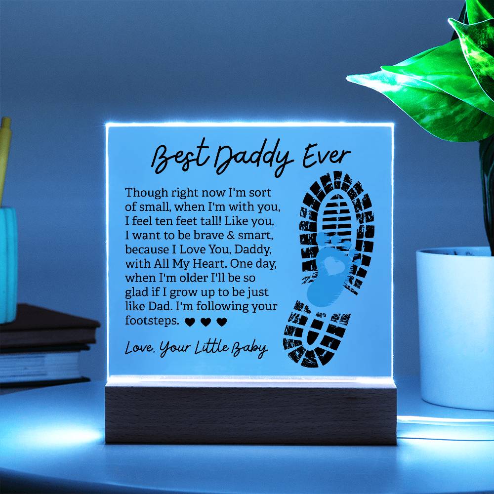 Personalized Acrylic Square Plaque - Unique Father's Day Keepsake - Best Gift for Dad