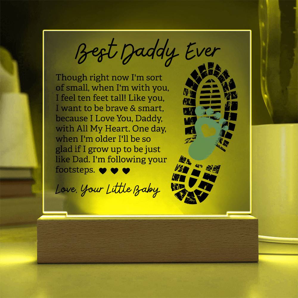 Personalized Acrylic Square Plaque - Unique Father's Day Keepsake - Best Gift for Dad