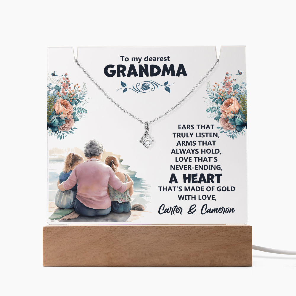 Heartfelt Keepsake Bundle: Personalized LED Acrylic Sign & Alluring Beauty Necklace - Dsflair