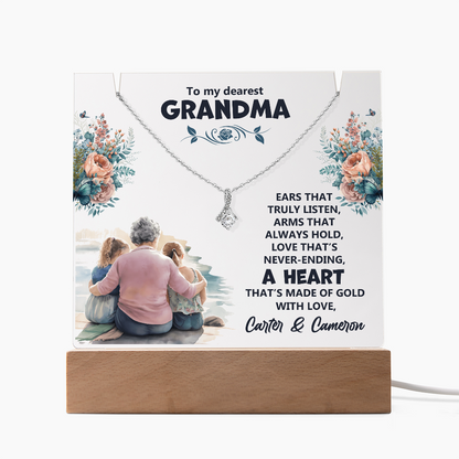 Heartfelt Keepsake Bundle: Personalized LED Acrylic Sign & Alluring Beauty Necklace - Dsflair