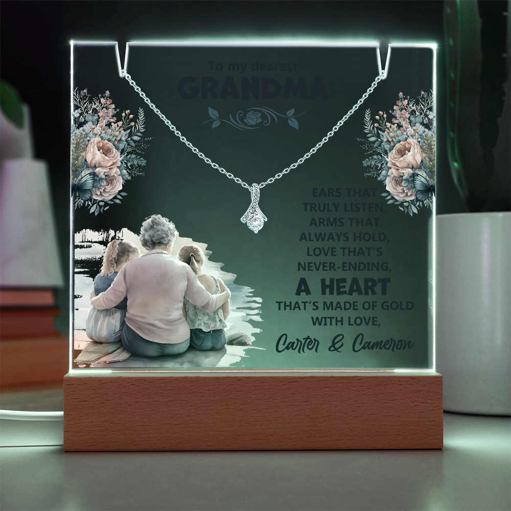 Heartfelt Keepsake Bundle: Personalized LED Acrylic Sign & Alluring Beauty Necklace - Dsflair