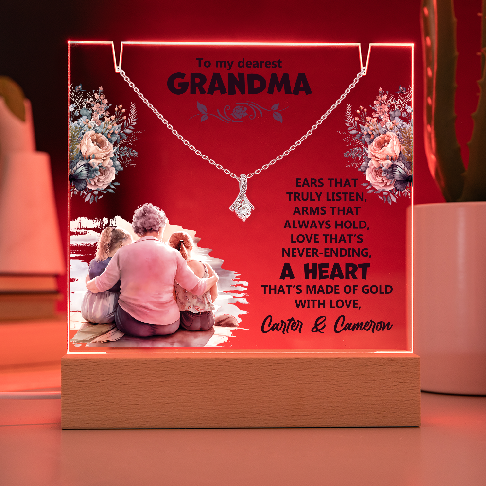 Heartfelt Keepsake Bundle: Personalized LED Acrylic Sign & Alluring Beauty Necklace - Dsflair