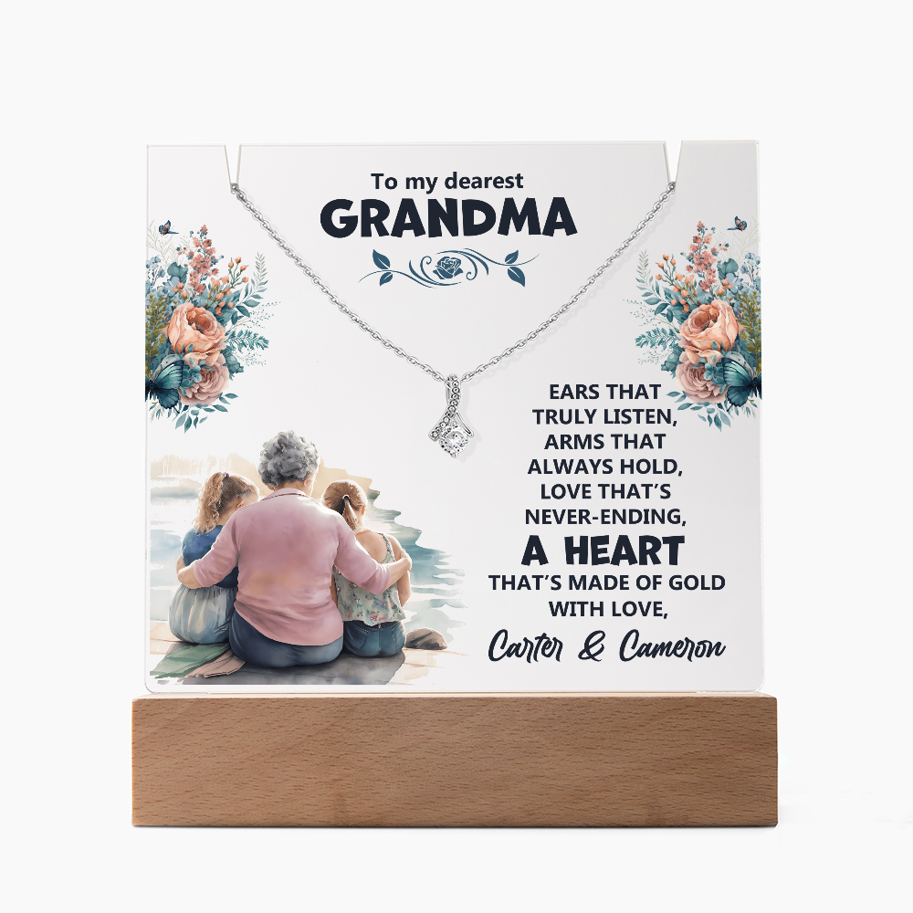 Heartfelt Keepsake Bundle: Personalized LED Acrylic Sign & Alluring Beauty Necklace - Dsflair