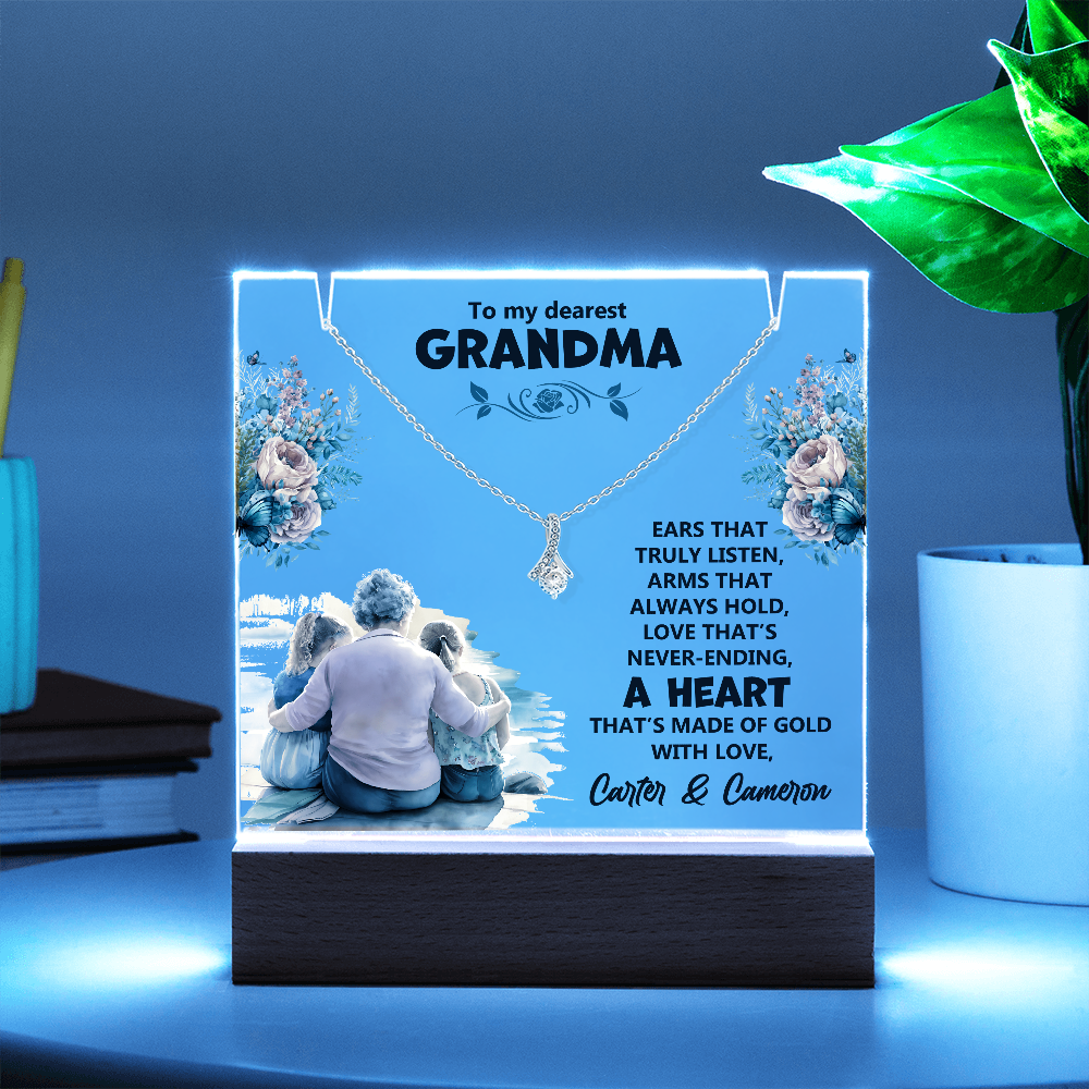 Heartfelt Keepsake Bundle: Personalized LED Acrylic Sign & Alluring Beauty Necklace - Dsflair