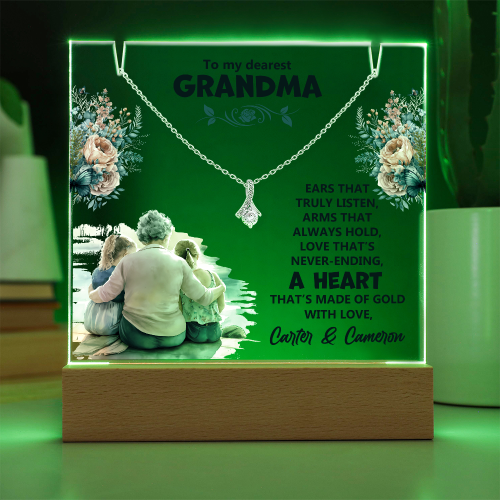 Heartfelt Keepsake Bundle: Personalized LED Acrylic Sign & Alluring Beauty Necklace - Dsflair