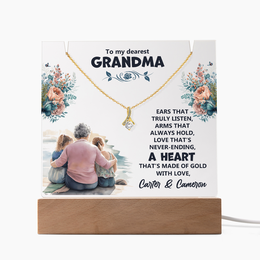 Heartfelt Keepsake Bundle: Personalized LED Acrylic Sign & Alluring Beauty Necklace - Dsflair