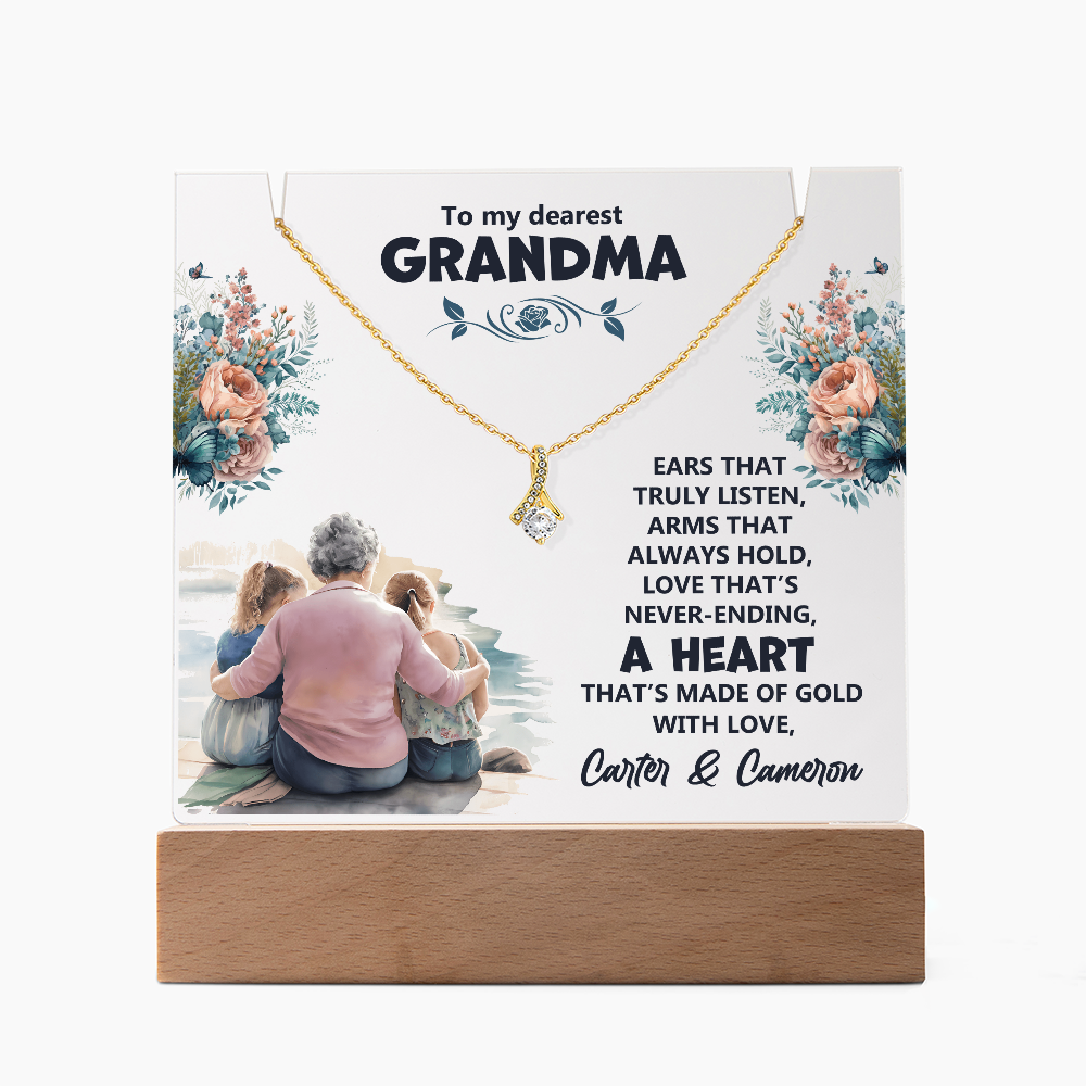 Heartfelt Keepsake Bundle: Personalized LED Acrylic Sign & Alluring Beauty Necklace - Dsflair