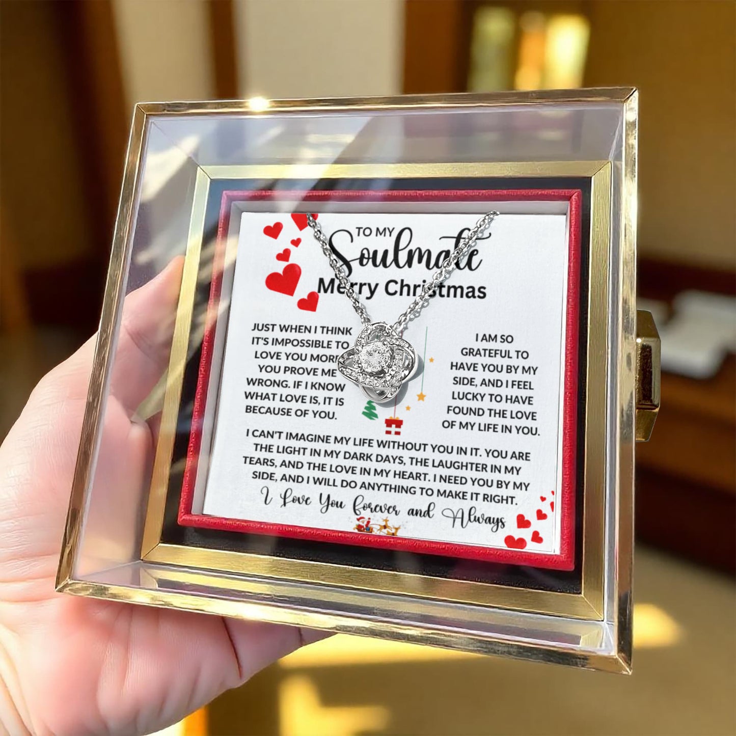 Love Knot with Rotating Rose Gift Box meticulously preserved rose that never fades - Dsflair