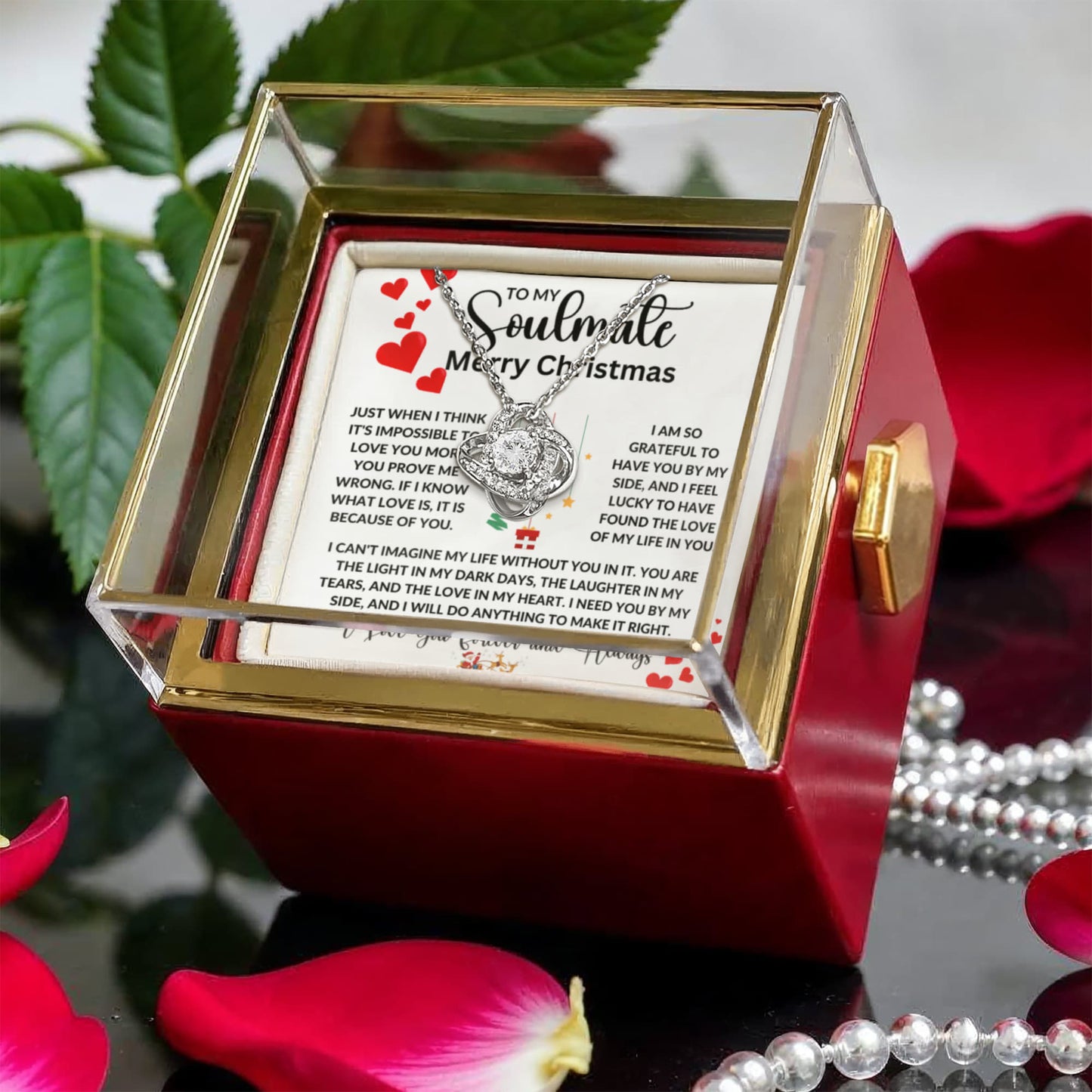 Love Knot with Rotating Rose Gift Box meticulously preserved rose that never fades - Dsflair