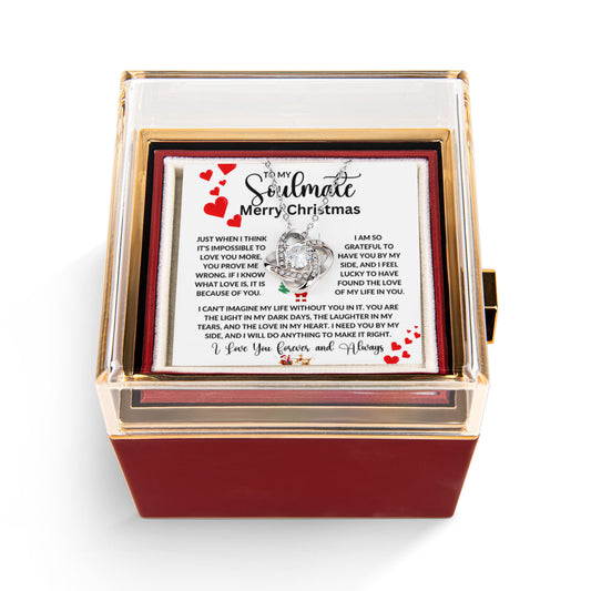 Love Knot with Rotating Rose Gift Box meticulously preserved rose that never fades - Dsflair