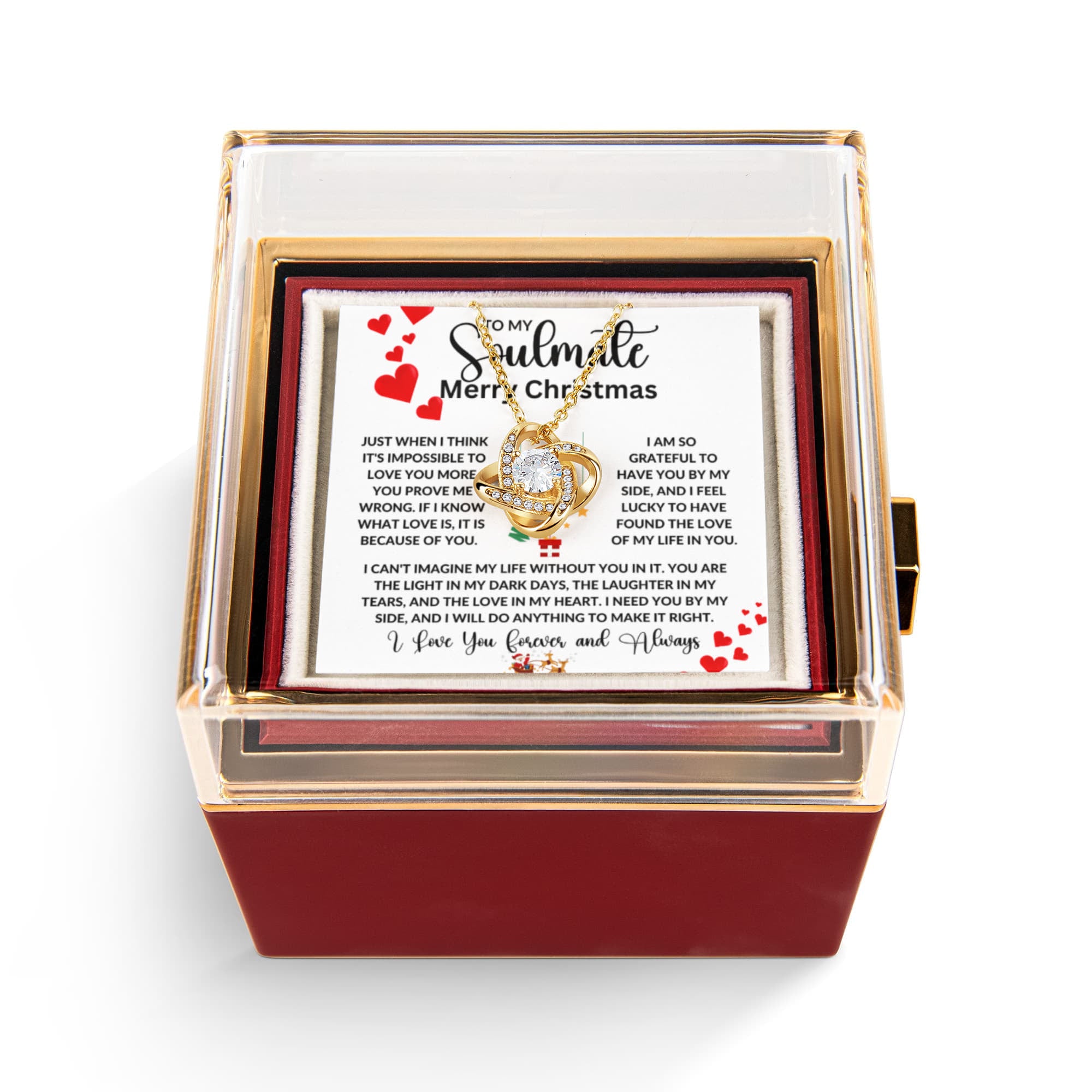 Love Knot with Rotating Rose Gift Box meticulously preserved rose that never fades - Dsflair