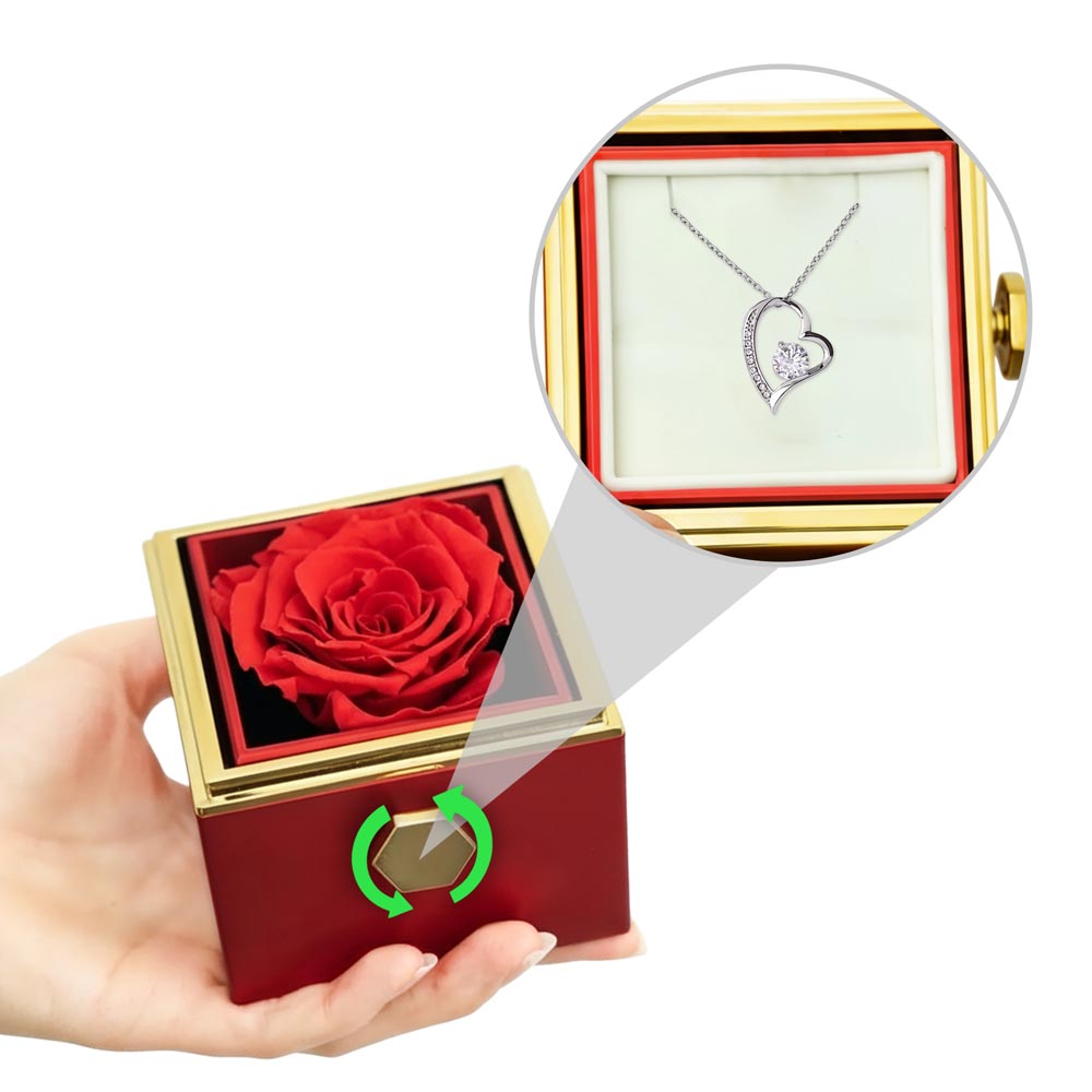Forever Love Rotating Rose Gift Box  Luxury Valentine’s Day Gift for Her - Dsflair