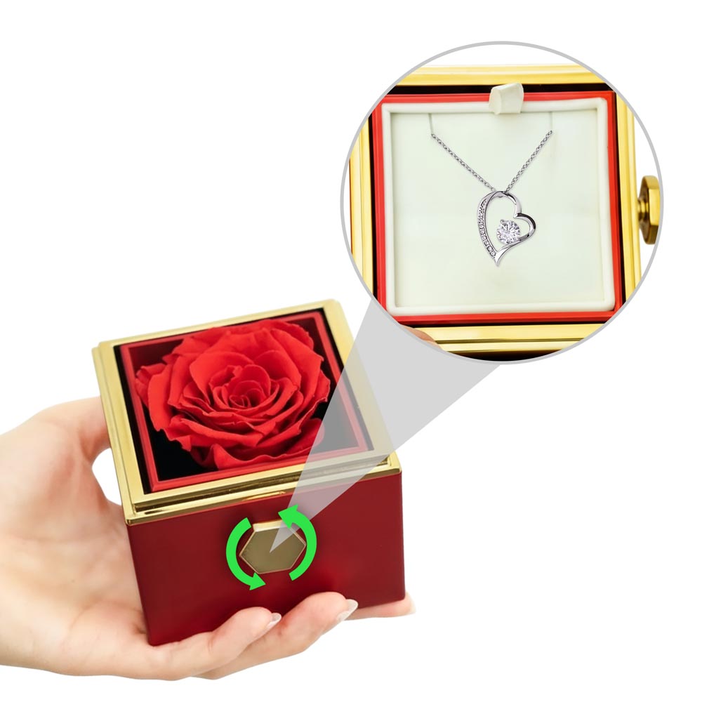 Forever Love Rotating Rose Gift Box  Luxury Valentine’s Day Gift for Her - Dsflair