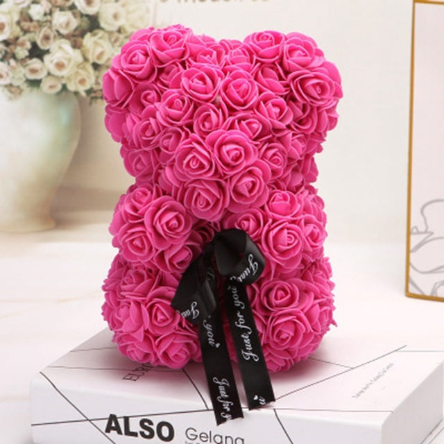 Charm and Love in Every Hug: 25cm Rose Teddy Bear for Valentine's Day