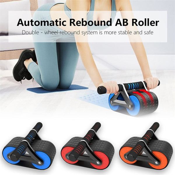 Double Wheel Abdominal Exerciser: Automatic Rebound Ab Wheel Roller for Women and Men