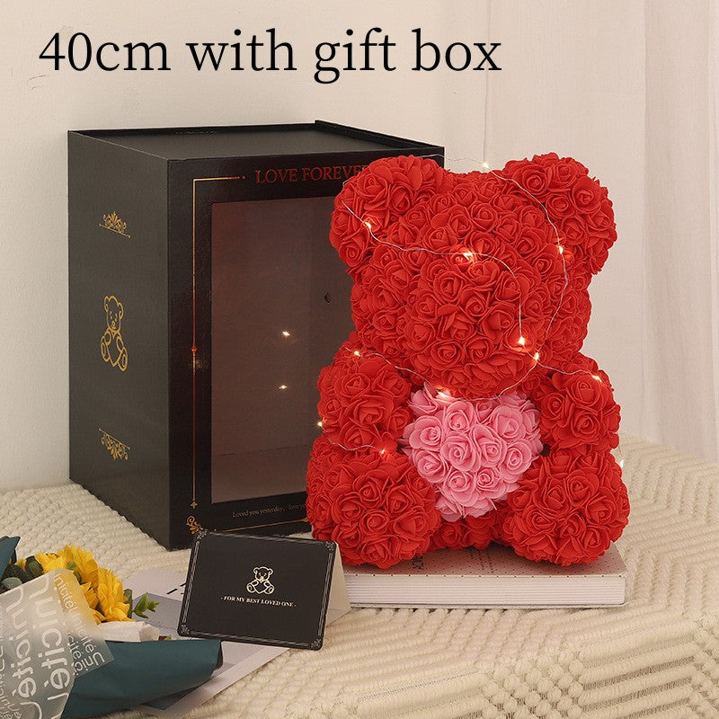 Charm and Love in Every Hug: 25cm Rose Teddy Bear for Valentine's Day