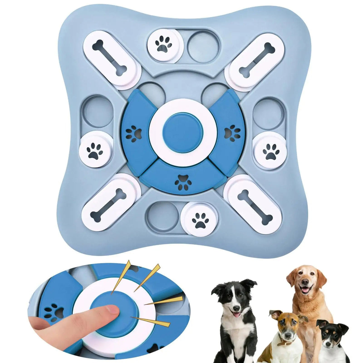 Dog puzzle toy with happy dogs