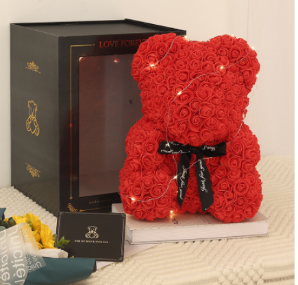 Charm and Love in Every Hug: 25cm Rose Teddy Bear for Valentine's Day