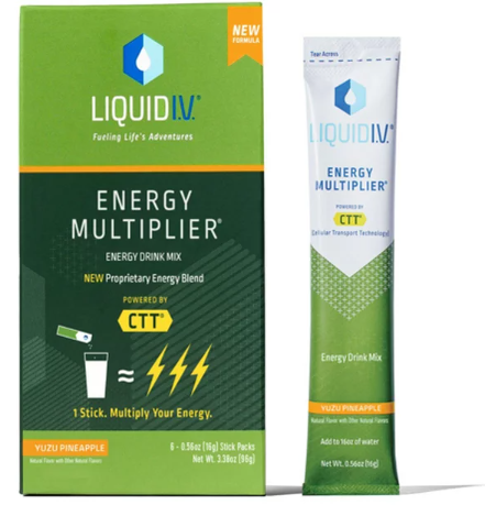 Liquid I.V. Energy Multiplier Energy Powder Packet Drink Mix;  Yuzu Pineapple;  6 Ct