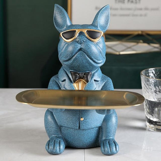 Resin Bulldog Tray Sculpture -  Flair 