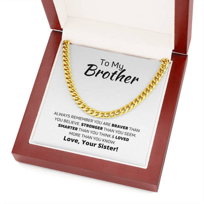 To My Brother From Sister Necklace -  Flair 