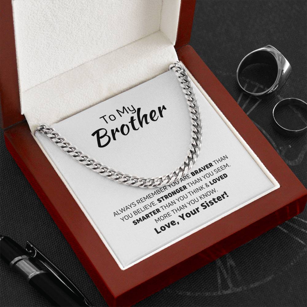 To My Brother From Sister Necklace -  Flair 