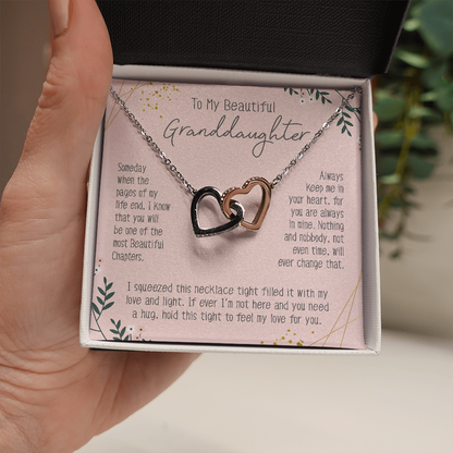 To My Granddaughter - Interlocking Hearts Necklace -  Flair 