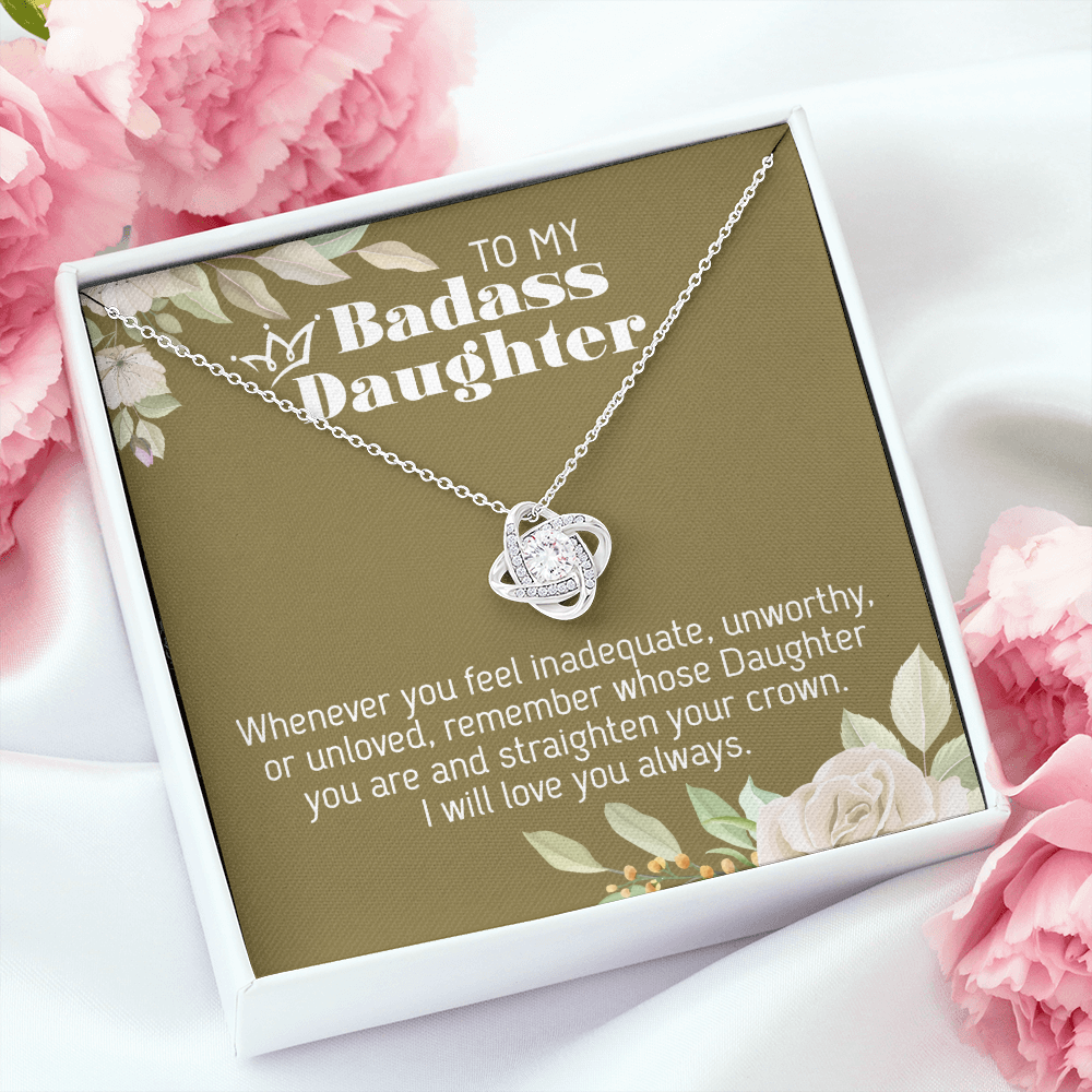 To My Badass Daughter - Love Knot Necklace -  Flair 