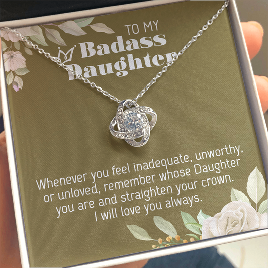 To My Badass Daughter - Love Knot Necklace -  Flair 
